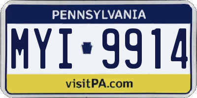 PA license plate MYI9914