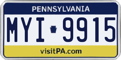 PA license plate MYI9915