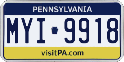 PA license plate MYI9918