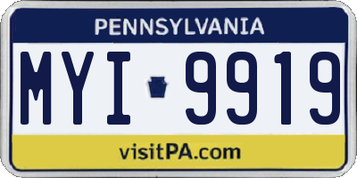 PA license plate MYI9919