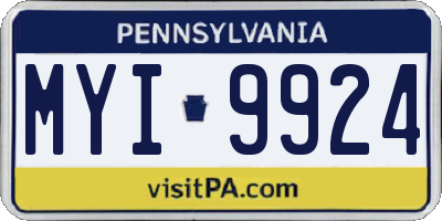 PA license plate MYI9924