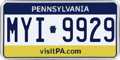 PA license plate MYI9929