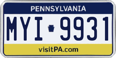 PA license plate MYI9931