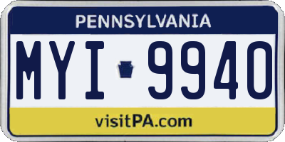 PA license plate MYI9940