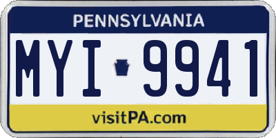 PA license plate MYI9941