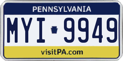 PA license plate MYI9949