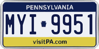 PA license plate MYI9951
