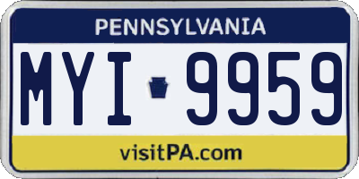 PA license plate MYI9959