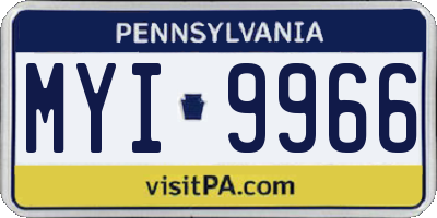 PA license plate MYI9966