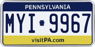 PA license plate MYI9967