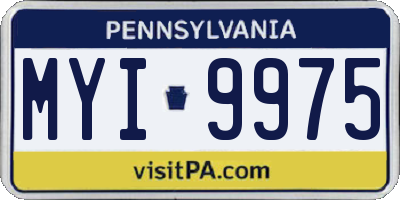 PA license plate MYI9975