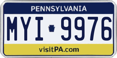 PA license plate MYI9976