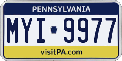 PA license plate MYI9977