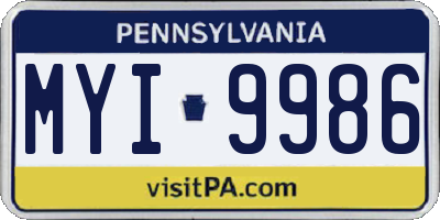 PA license plate MYI9986