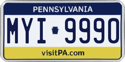 PA license plate MYI9990