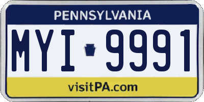PA license plate MYI9991