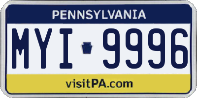 PA license plate MYI9996