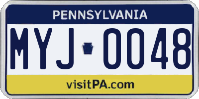 PA license plate MYJ0048