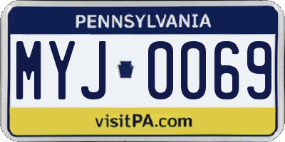 PA license plate MYJ0069
