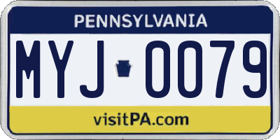 PA license plate MYJ0079