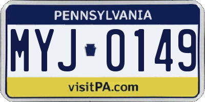 PA license plate MYJ0149