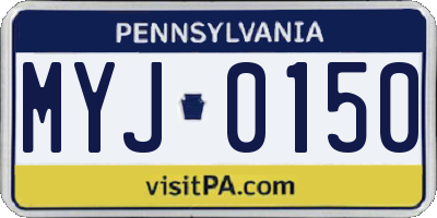 PA license plate MYJ0150