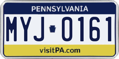PA license plate MYJ0161