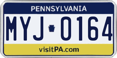 PA license plate MYJ0164
