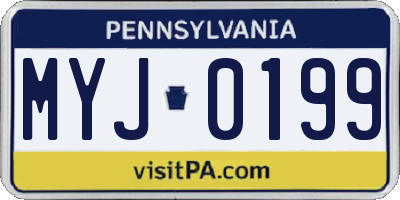 PA license plate MYJ0199