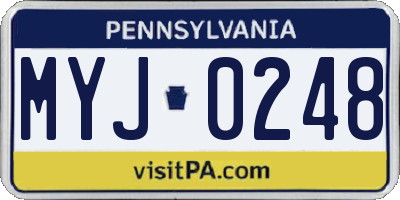 PA license plate MYJ0248
