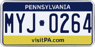 PA license plate MYJ0264