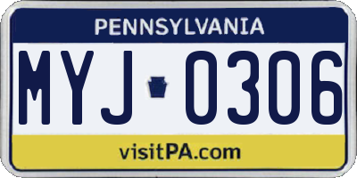 PA license plate MYJ0306