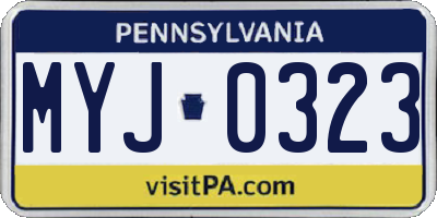 PA license plate MYJ0323