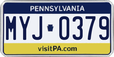 PA license plate MYJ0379