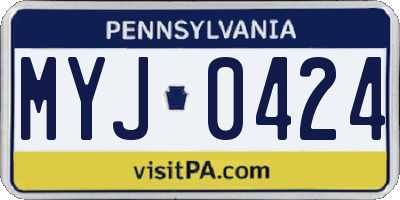 PA license plate MYJ0424