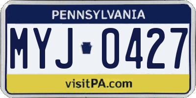 PA license plate MYJ0427