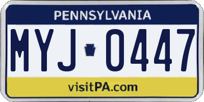 PA license plate MYJ0447