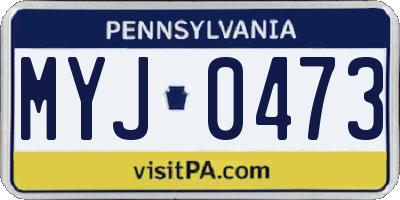 PA license plate MYJ0473