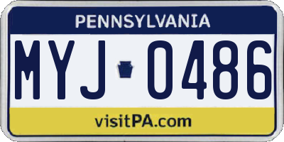 PA license plate MYJ0486