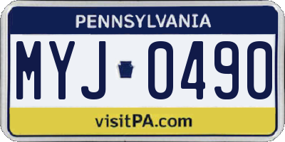 PA license plate MYJ0490