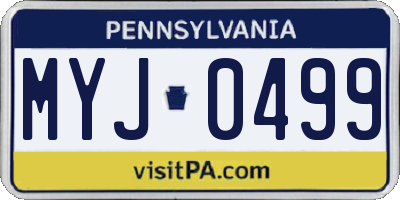 PA license plate MYJ0499