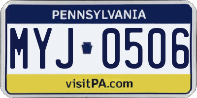 PA license plate MYJ0506