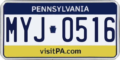 PA license plate MYJ0516