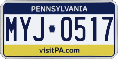 PA license plate MYJ0517