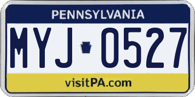 PA license plate MYJ0527