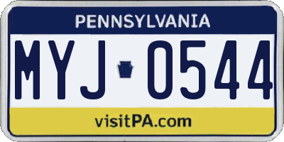 PA license plate MYJ0544