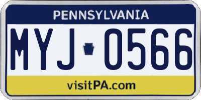 PA license plate MYJ0566