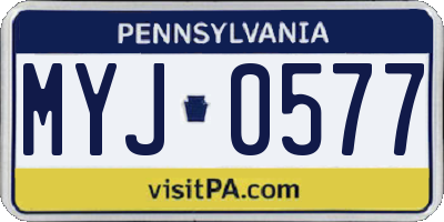 PA license plate MYJ0577