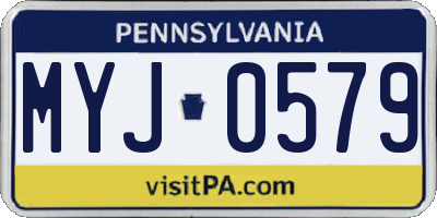 PA license plate MYJ0579