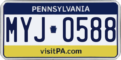 PA license plate MYJ0588